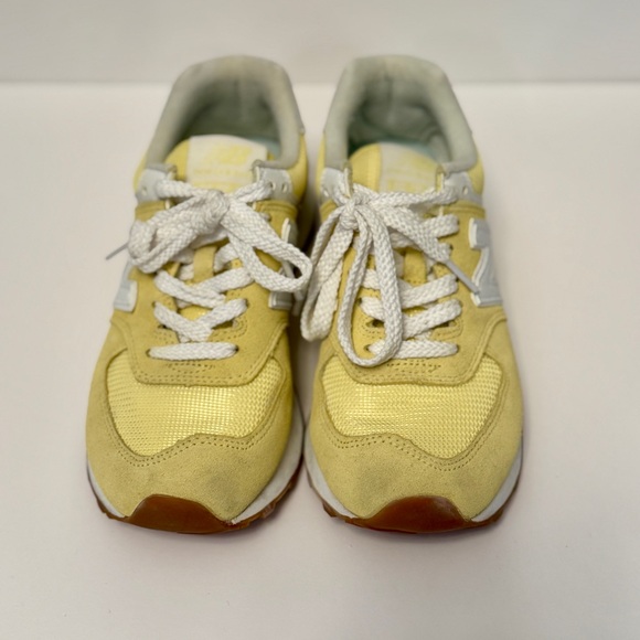 New Balance 574 Lemon Yellow Sneakers - Picture 1 of 5